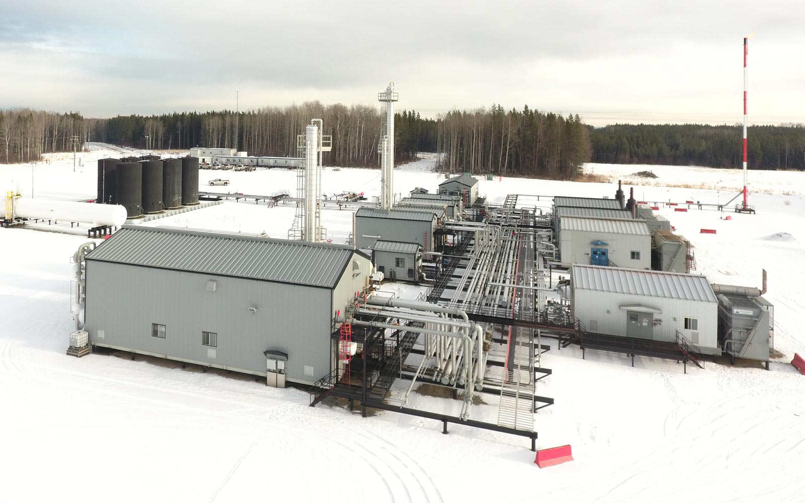 A Tourmaline Oil gas facility in winter, where KVA38 actuators were evaluated