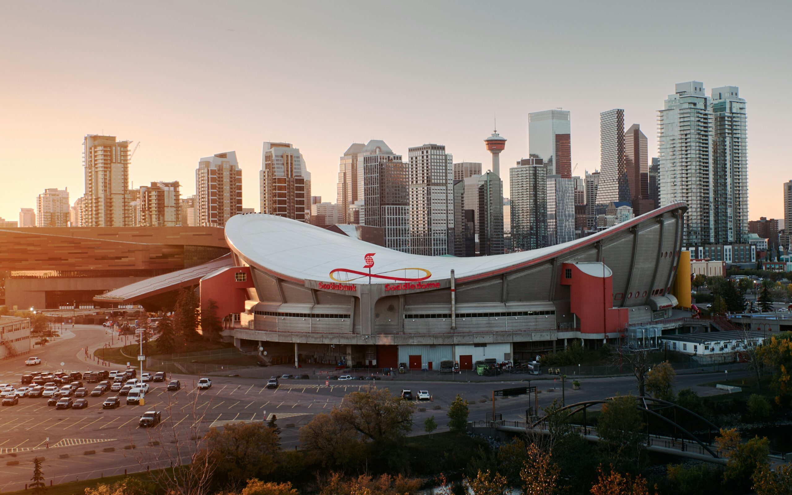 Downtown Calgary and the Saddledome